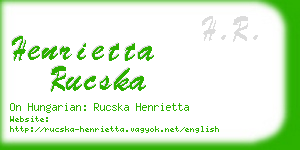 henrietta rucska business card